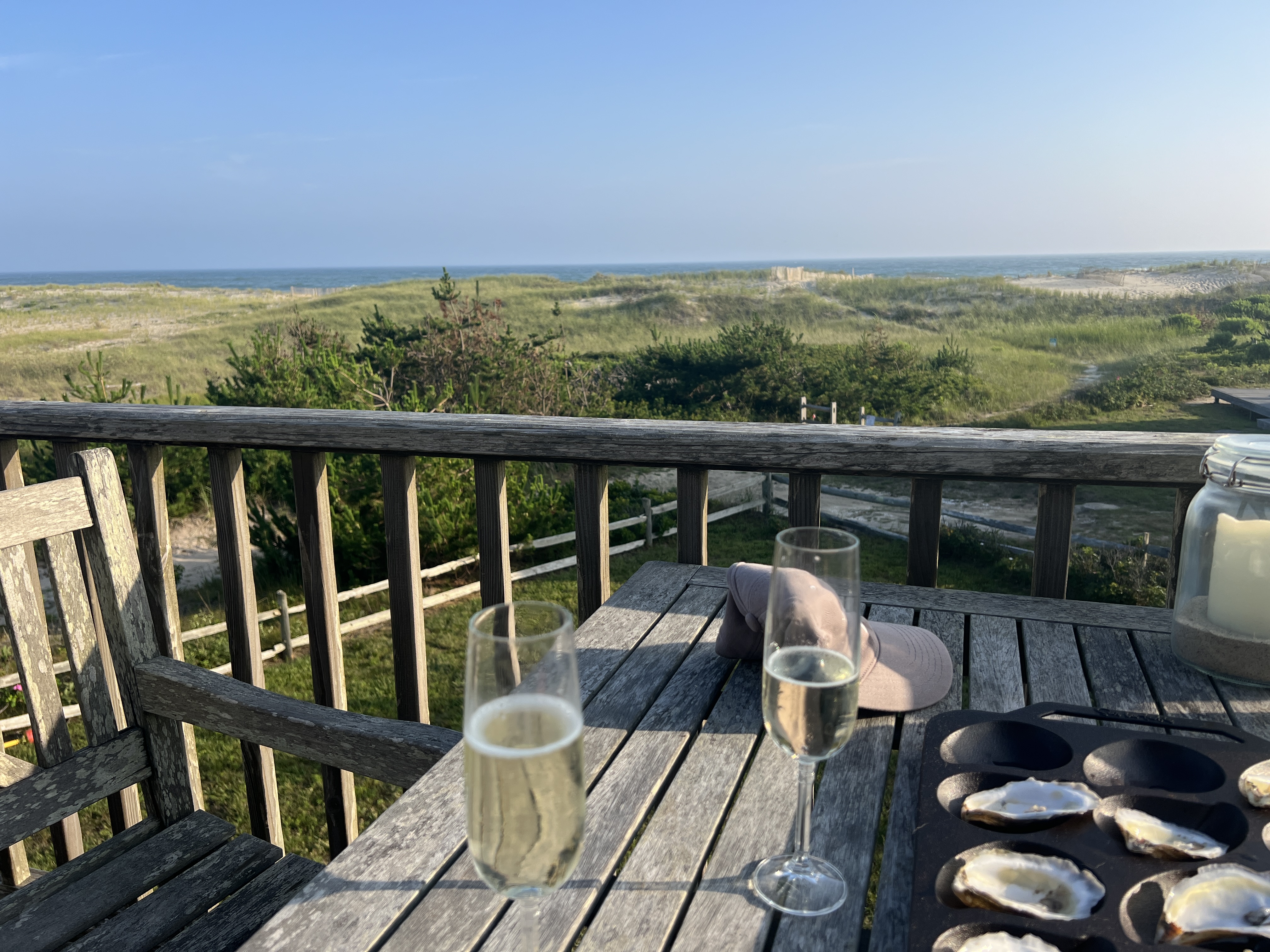 Champagne flutes with a view
