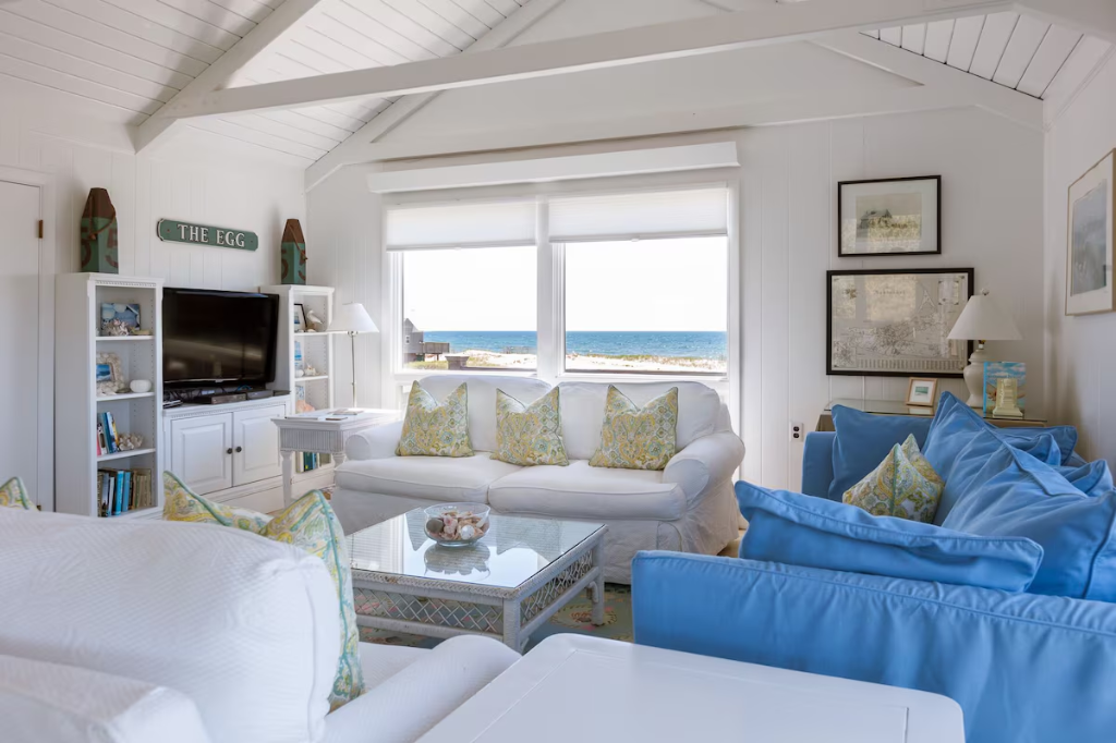Bright and airy living room at The Scallop vacation rental