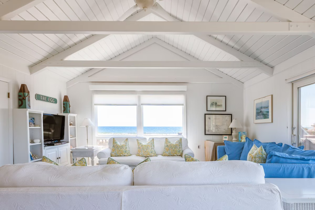Stunning ocean view from The Scallop beachfront vacation rental in Madaket, Nantucket